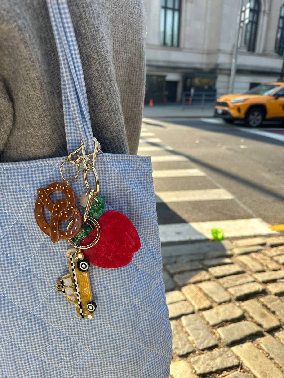 Hand-painted Apple Bag Charm + Keychain | Eco-Friendly - Abigail Fox Designs Nantucket