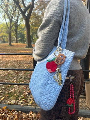 Hand-painted Apple Bag Charm + Keychain | Eco-Friendly - Abigail Fox Designs Nantucket