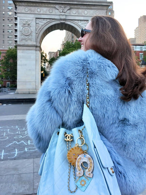 Hand-painted Celestial Sun Bag Charm + Keychain - Abigail Fox Designs Nantucket