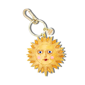 Hand-painted Celestial Sun Bag Charm + Keychain - Abigail Fox Designs Nantucket