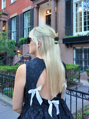 Hand-painted Champagne Claw Hair Clip | Eco-Friendly - Abigail Fox Designs Nantucket