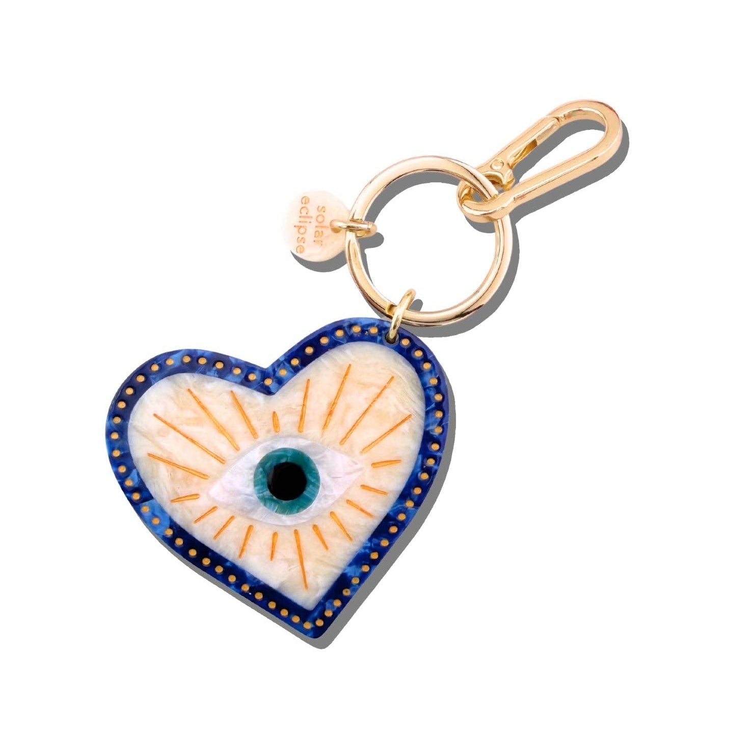 Hand-painted Coastal Lucky Eye Bag Charm + Keychain | Eco-Friendly - Abigail Fox Designs Nantucket