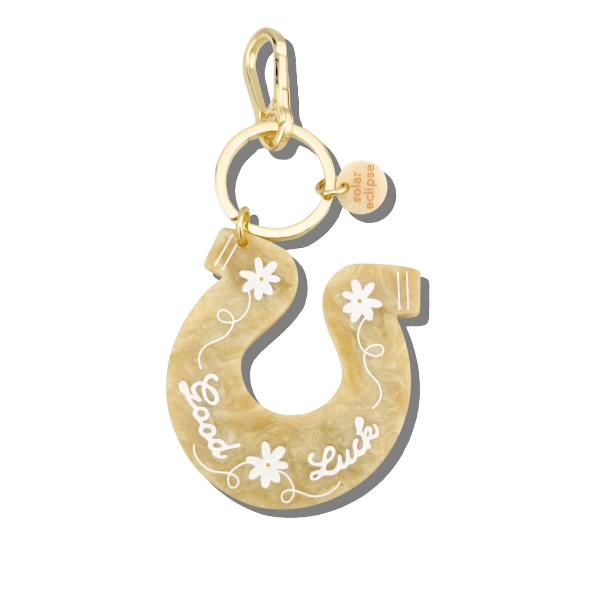 Hand-painted Good Luck Horseshoe Bag Charm + Keychain | Eco-Friendly - Abigail Fox Designs Nantucket