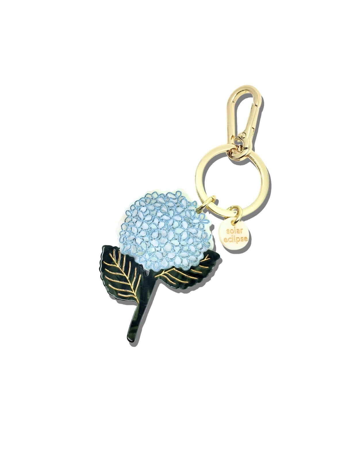 Hand-painted Hydrangea Bag Charm + Keychain | Eco-Friendly - Abigail Fox Designs Nantucket