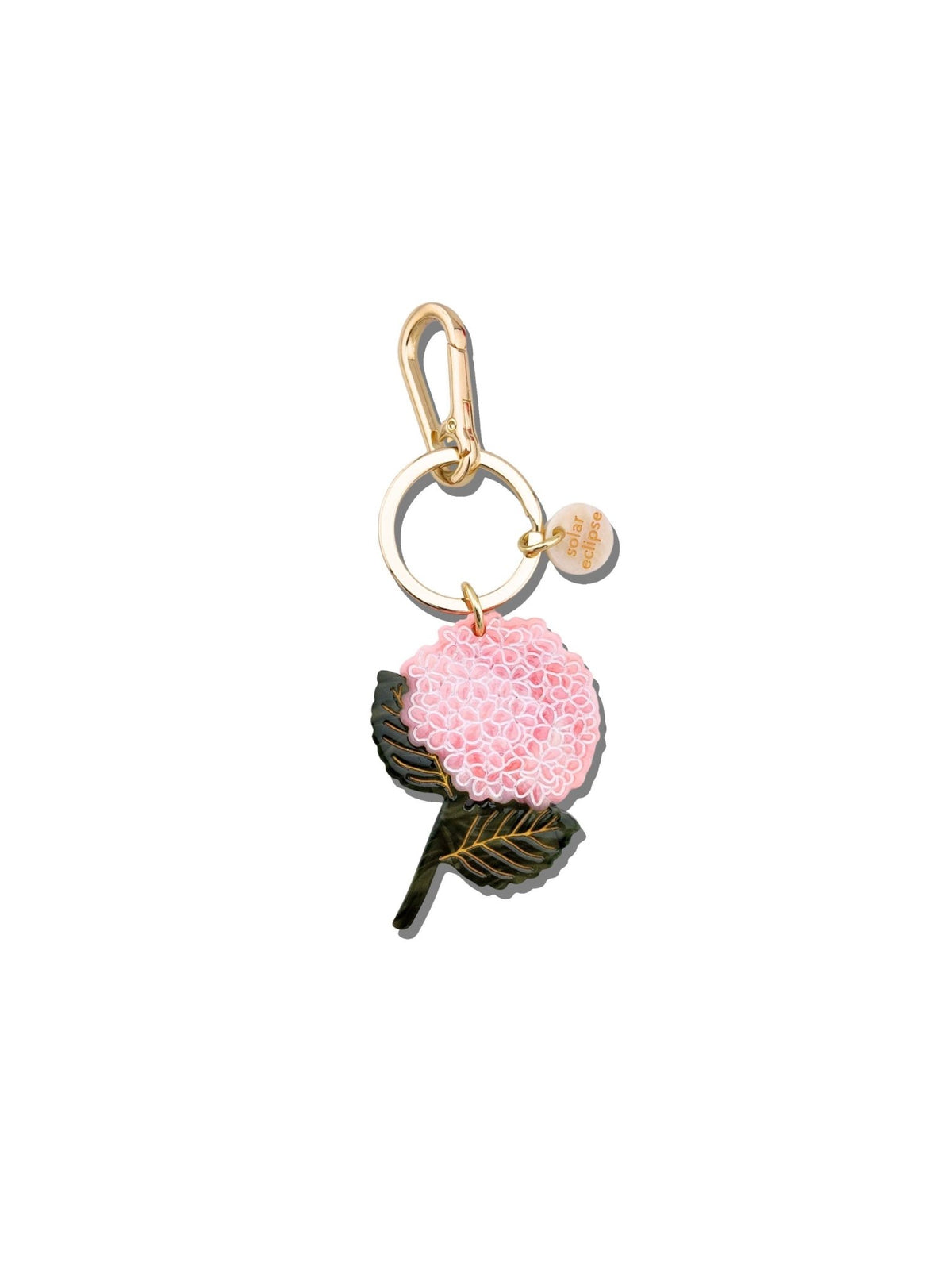 Hand-painted Hydrangea Bag Charm + Keychain | Eco-Friendly - Abigail Fox Designs Nantucket