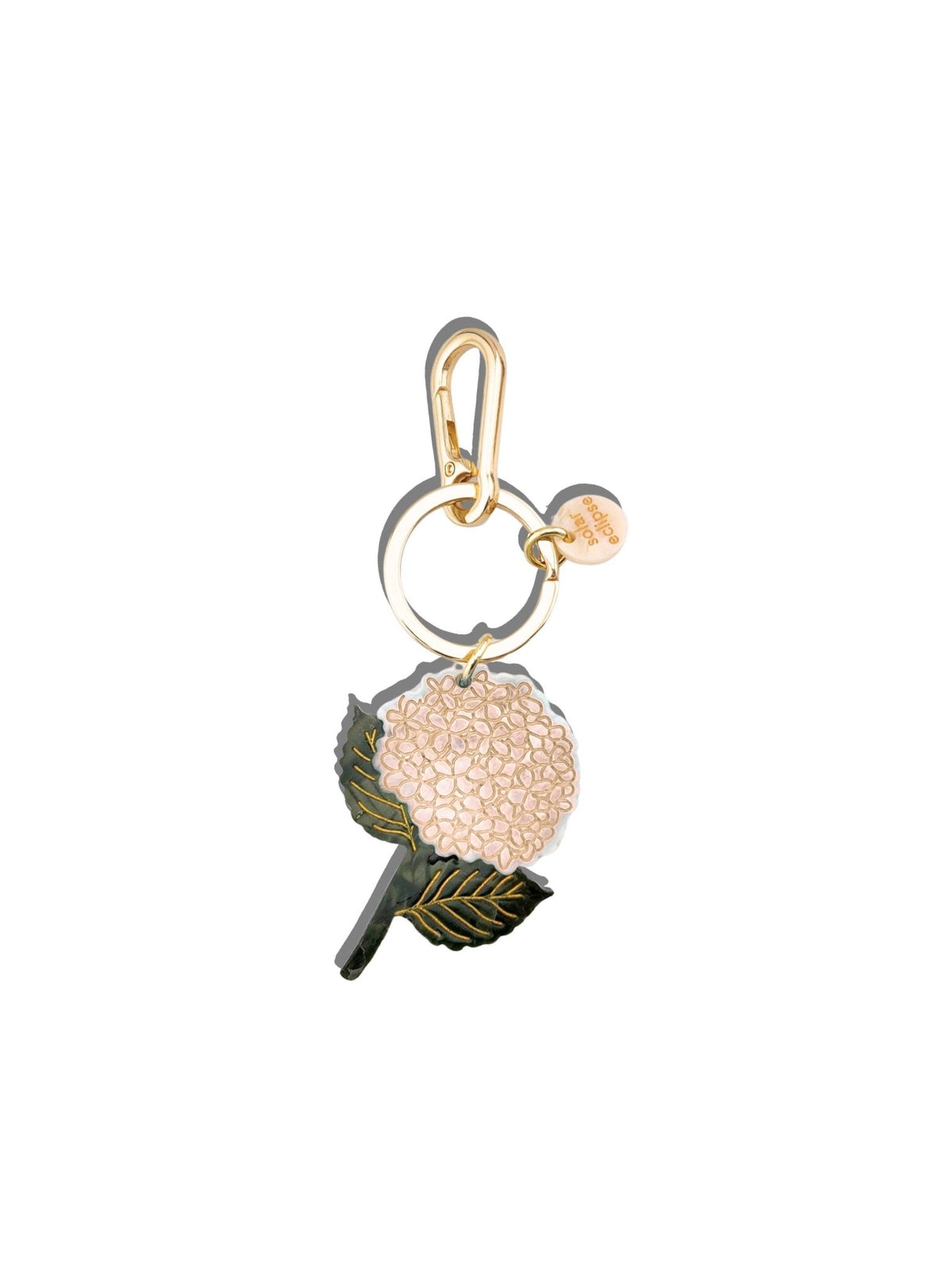 Hand-painted Hydrangea Bag Charm + Keychain | Eco-Friendly - Abigail Fox Designs Nantucket