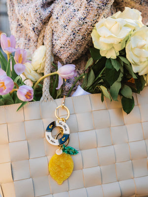 Hand-painted Lifesaver Bag Charm + Keychain | Eco-Friendly - Abigail Fox Designs Nantucket