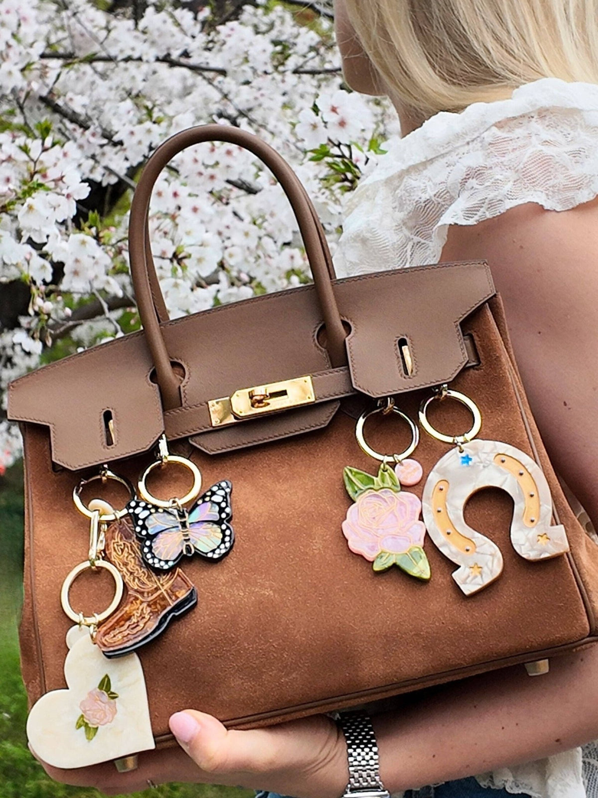 Hand-painted Lucky Horseshoe Bag Charm & Keychain | Western - Abigail Fox Designs Nantucket