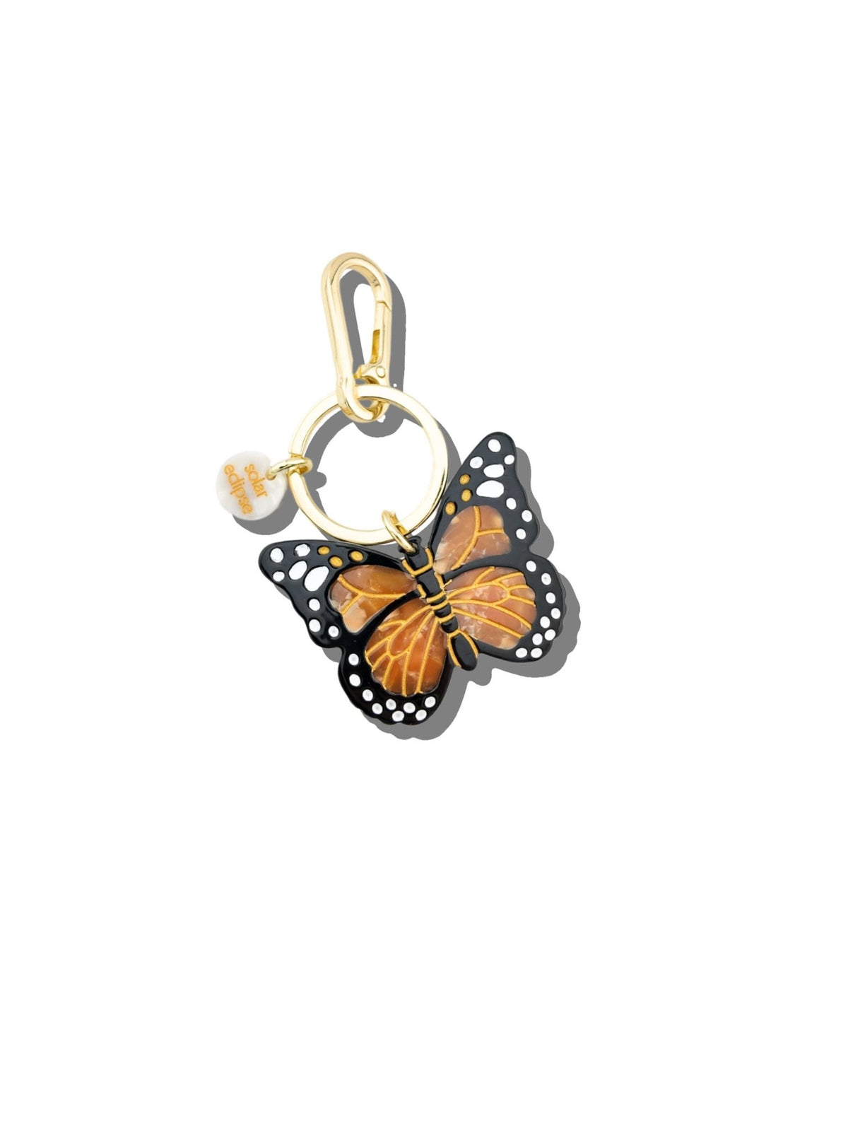 Hand-painted Monarch Butterfly Bag Charm + Keychain - Abigail Fox Designs Nantucket