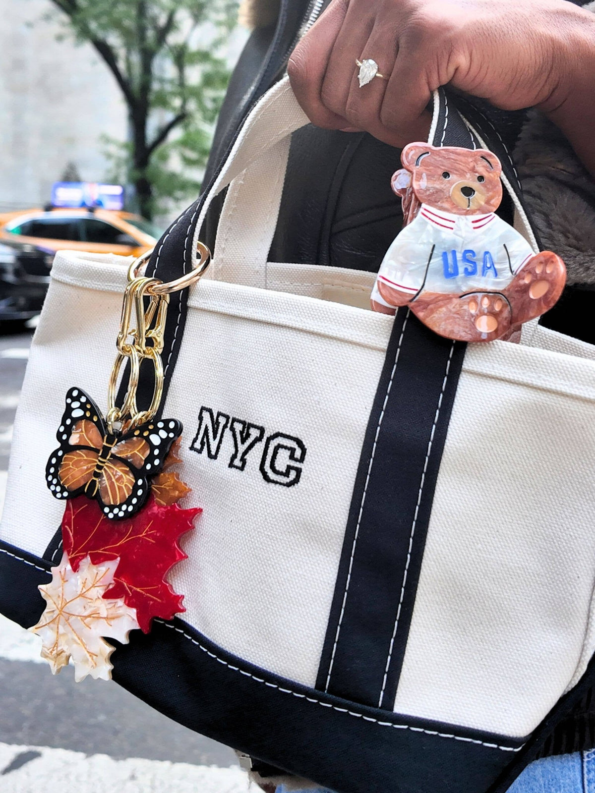 Hand-painted Monarch Butterfly Bag Charm + Keychain - Abigail Fox Designs Nantucket