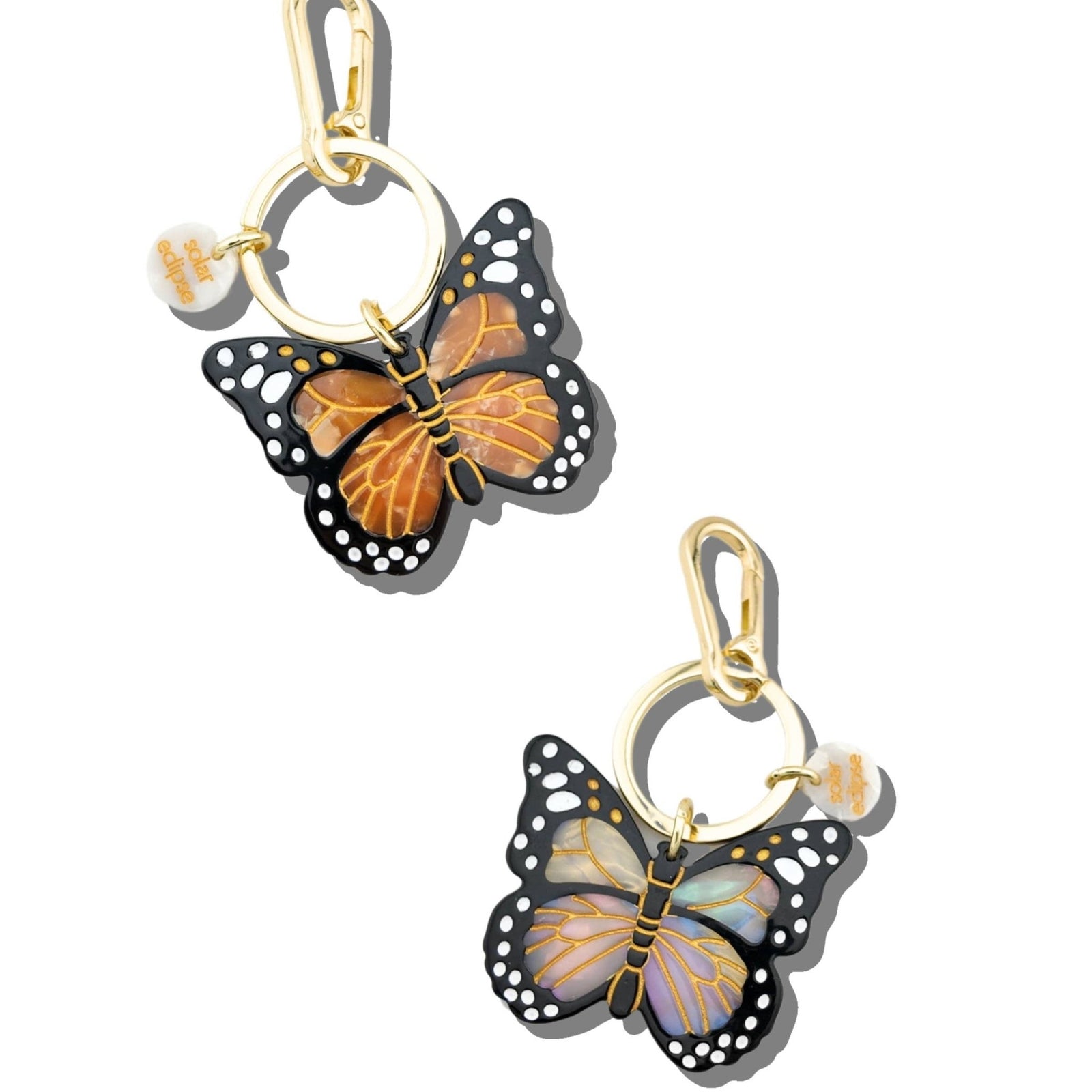 Hand-painted Monarch Butterfly Bag Charm + Keychain - Abigail Fox Designs Nantucket