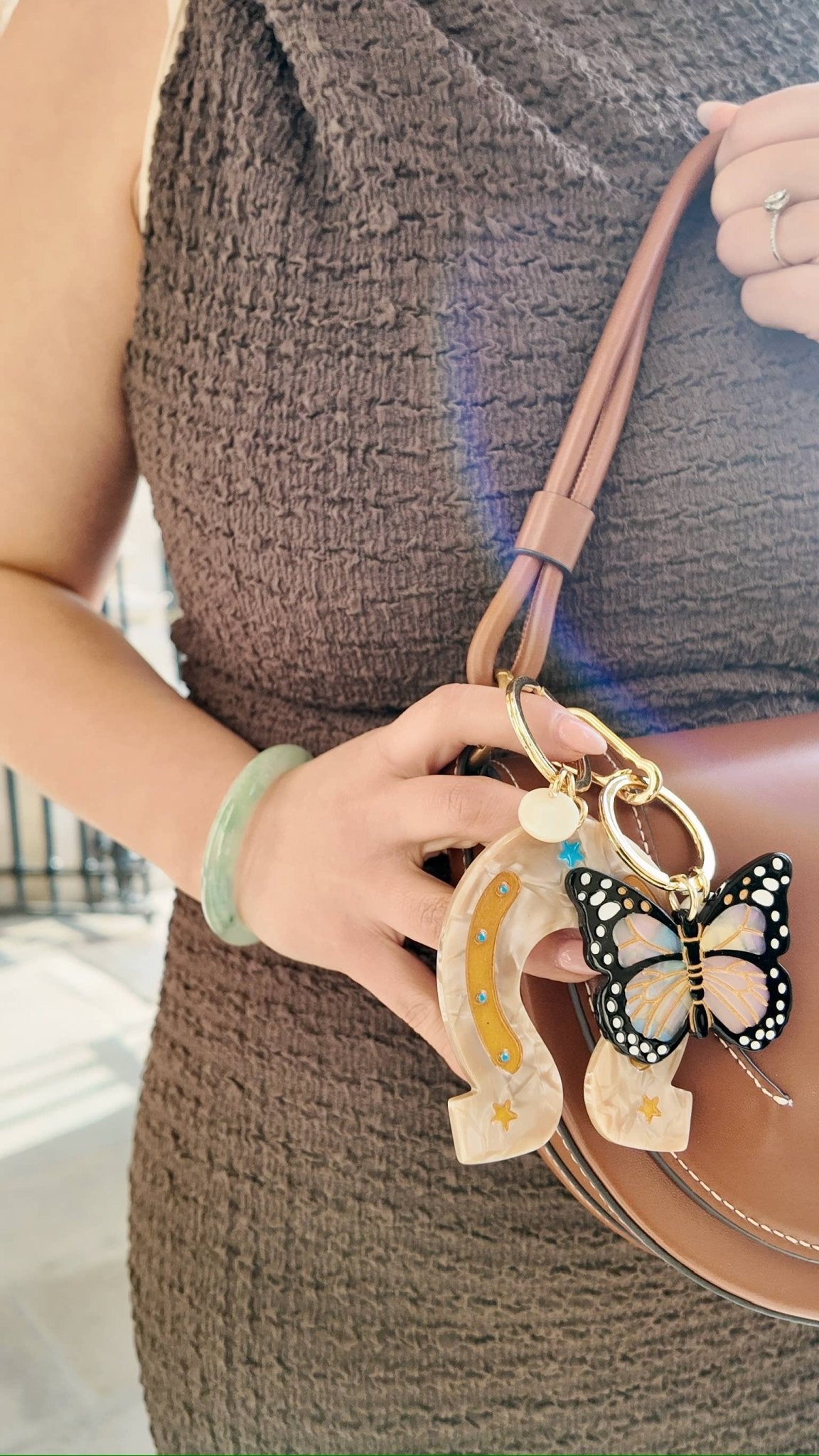 Hand-painted Monarch Butterfly Bag Charm + Keychain - Abigail Fox Designs Nantucket