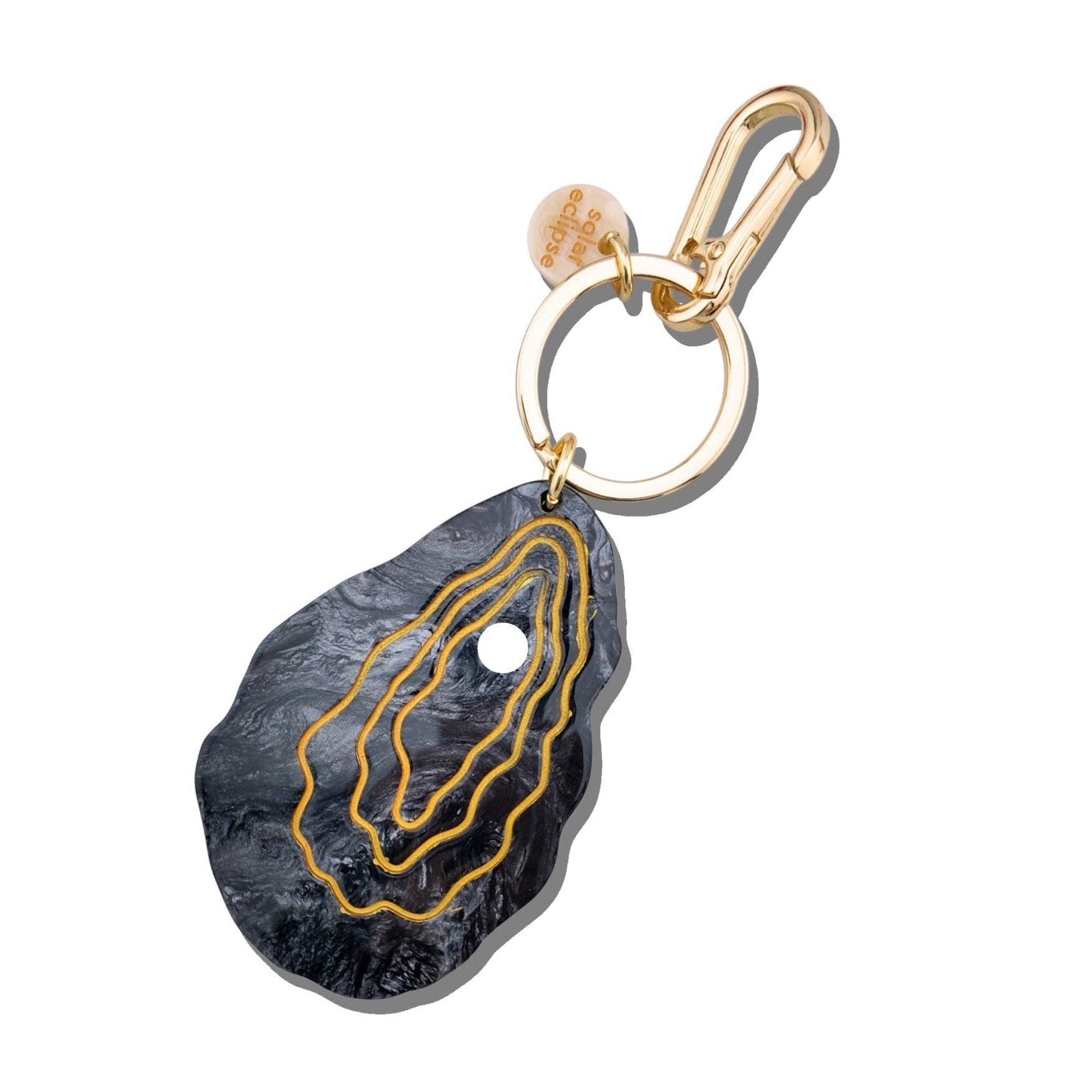 Hand-painted Oyster Bag Charm + Keychain | Eco-Friendly - Abigail Fox Designs Nantucket