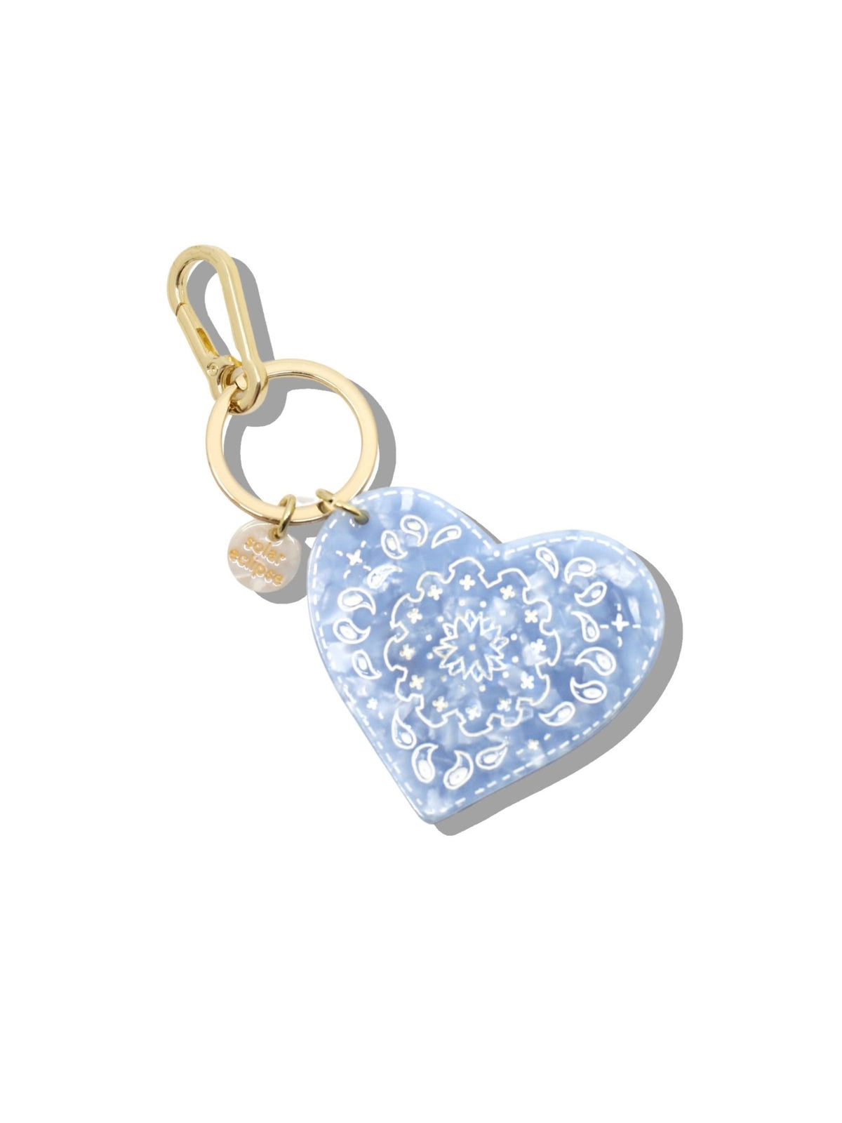 Hand-painted Paisley Heart Bag Charm + Keychain | Limited Edition - Abigail Fox Designs Nantucket