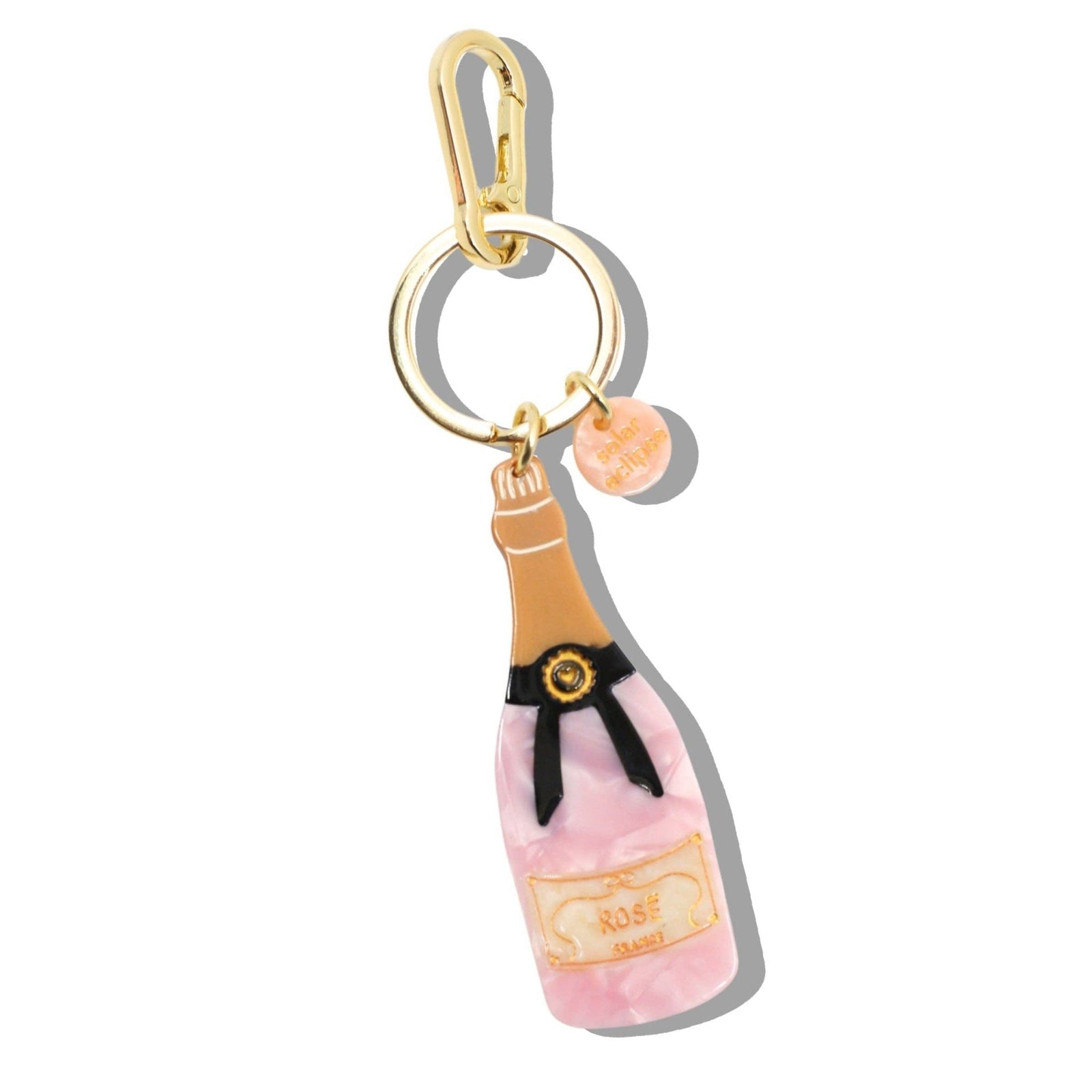 Hand-Painted Rosé Bag Charm + Keychain | Eco-Friendly - Abigail Fox Designs Nantucket