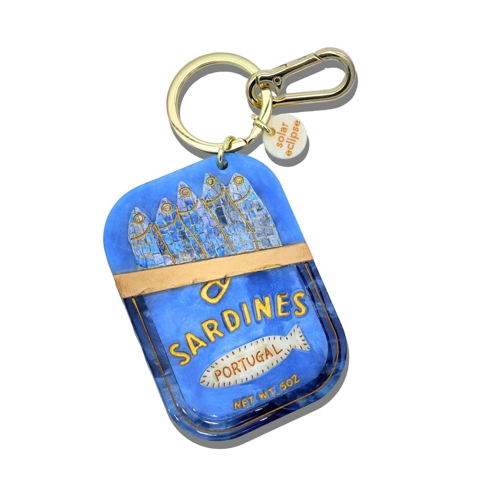 Hand-painted Sardines Bag Charm + Keychain - Abigail Fox Designs Nantucket