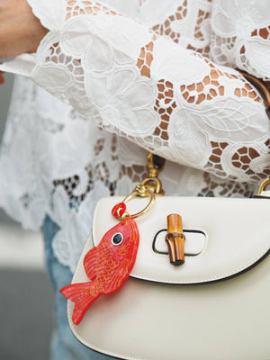Hand-painted Sea Bream Fish Bag Charm + Keychain | Eco-Friendly - Abigail Fox Designs Nantucket