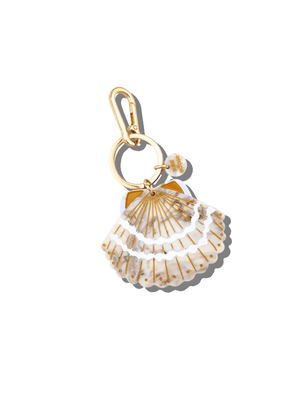 Hand-painted Seashell Bag Charm + Keychain | Eco-Friendly - Abigail Fox Designs Nantucket
