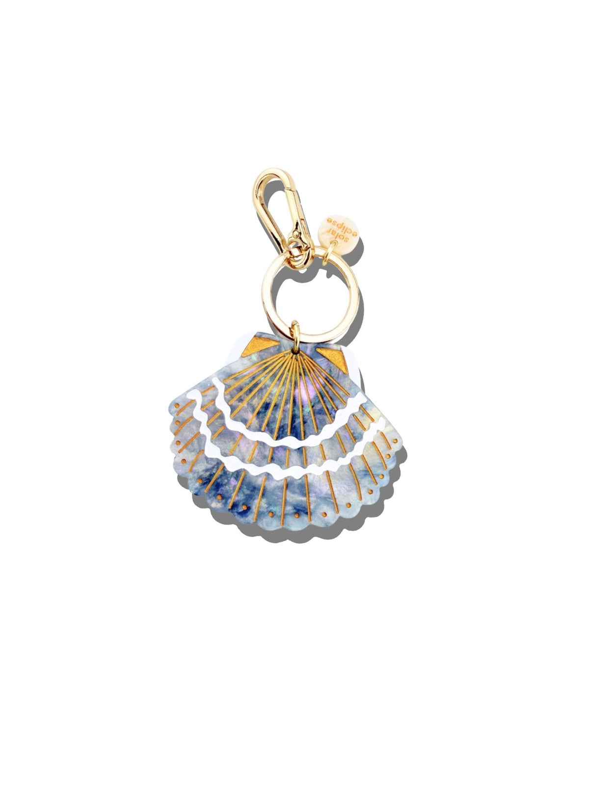 Hand-painted Seashell Bag Charm + Keychain | Eco-Friendly - Abigail Fox Designs Nantucket