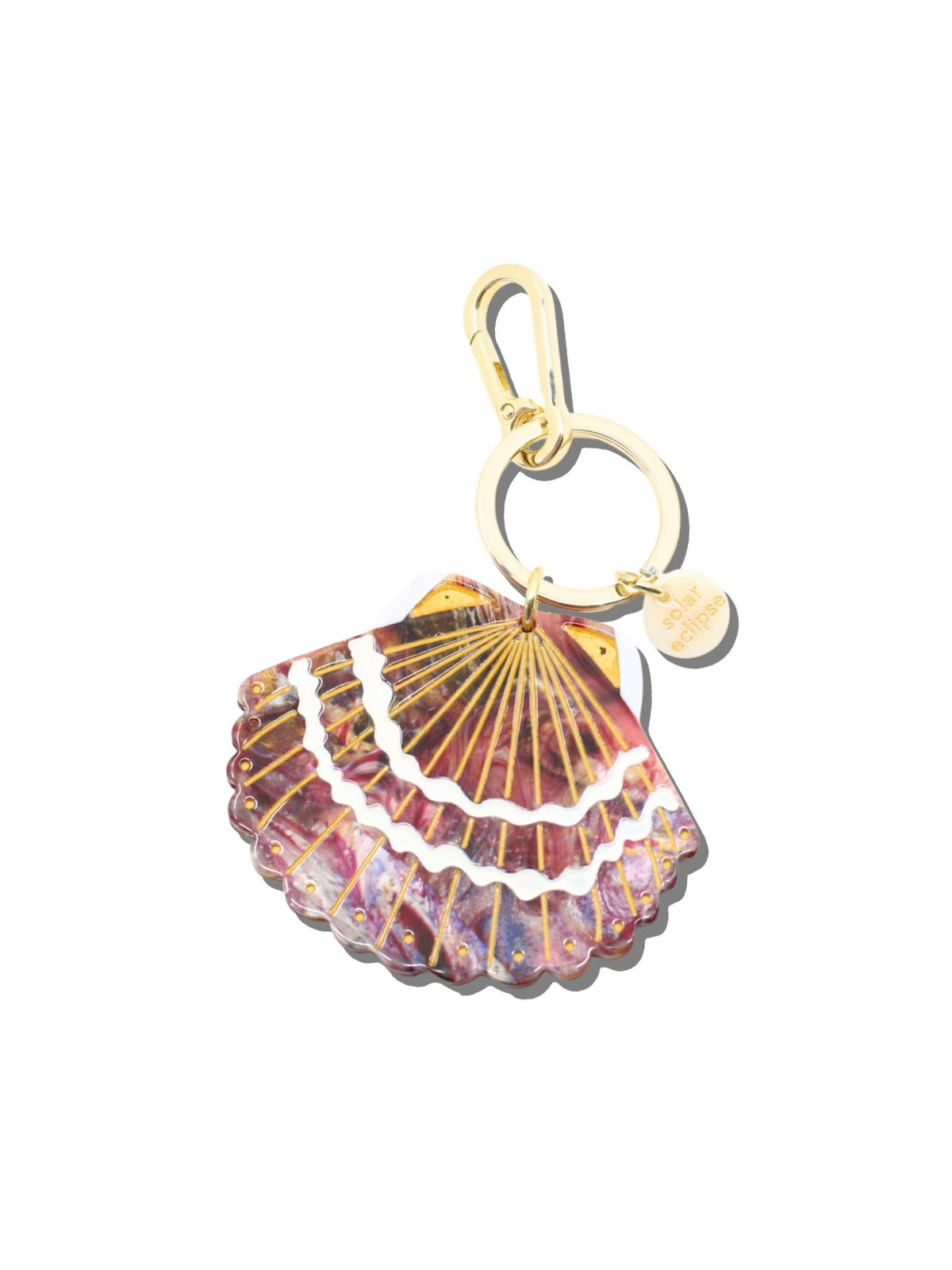 Hand-painted Seashell Bag Charm + Keychain | Eco-Friendly - Abigail Fox Designs Nantucket