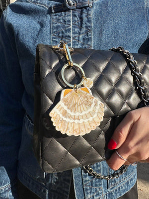 Hand-painted Seashell Bag Charm + Keychain | Eco-Friendly - Abigail Fox Designs Nantucket