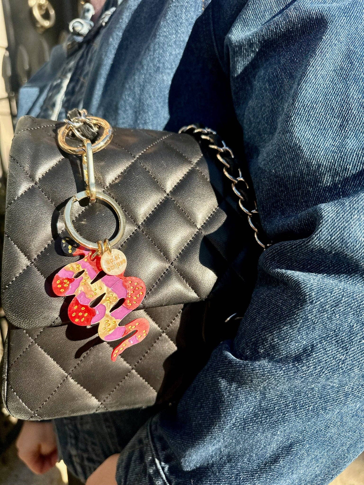 Hand-painted Snake Bag Charm + Keychain | Eco-Friendly - Abigail Fox Designs Nantucket