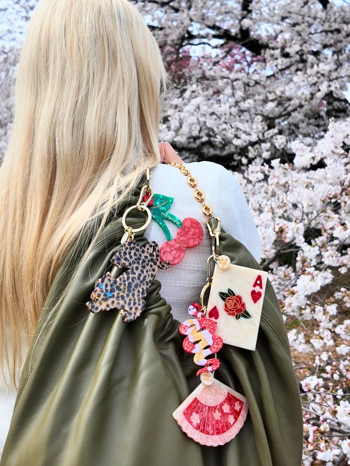 Hand-painted Snake Bag Charm + Keychain | Eco-Friendly - Abigail Fox Designs Nantucket