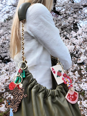Hand-painted Snake Bag Charm + Keychain | Eco-Friendly - Abigail Fox Designs Nantucket