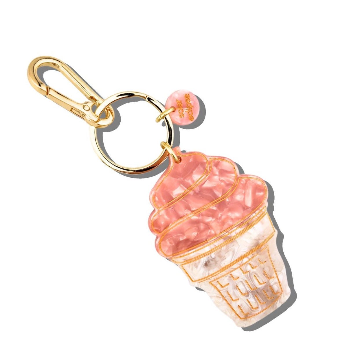 Hand-painted Soft Serve Icecream Bag Charm + Keychain - Abigail Fox Designs Nantucket
