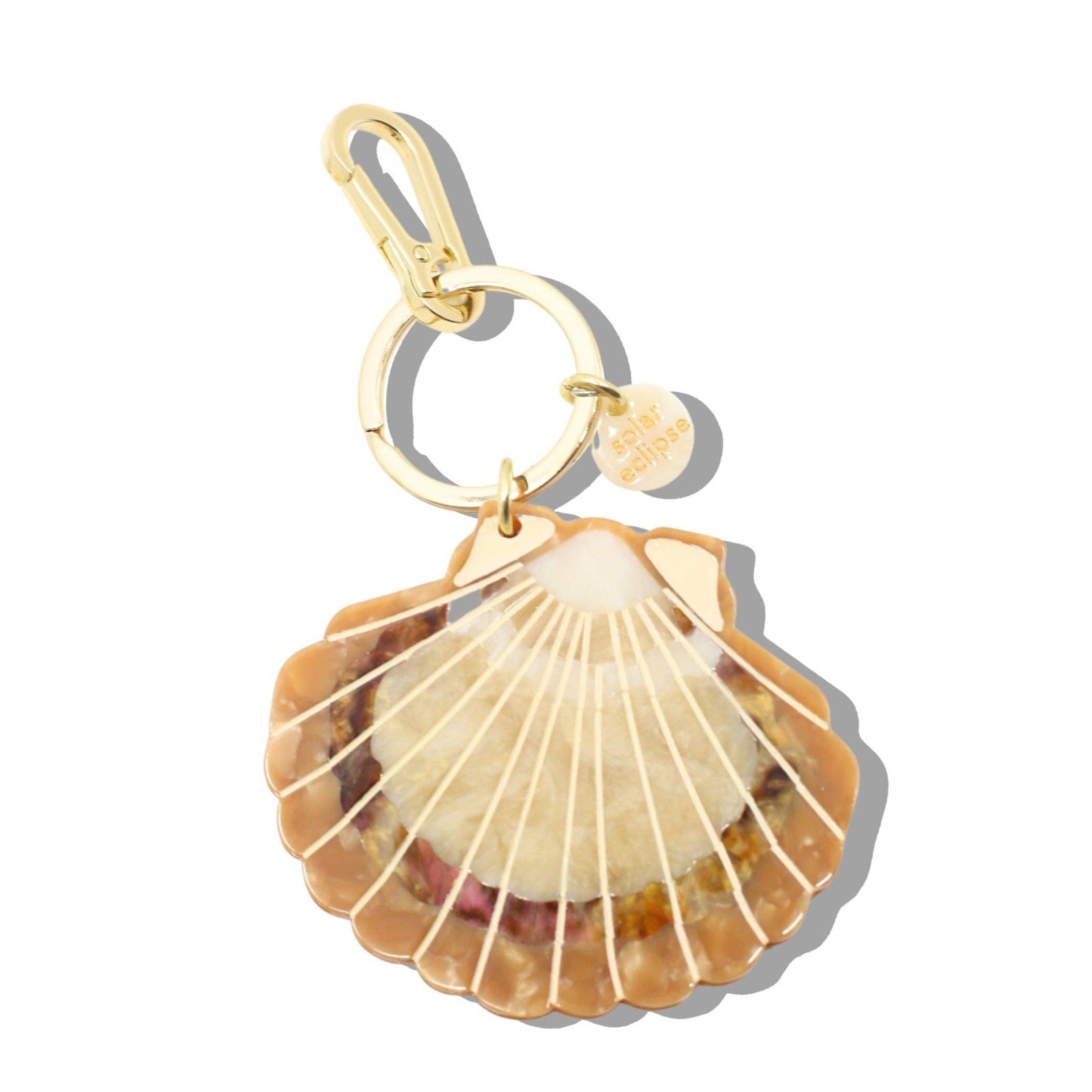 Hand-painted Sunset Seashell Bag Charm + Keychain | Eco-Friendly - Abigail Fox Designs Nantucket