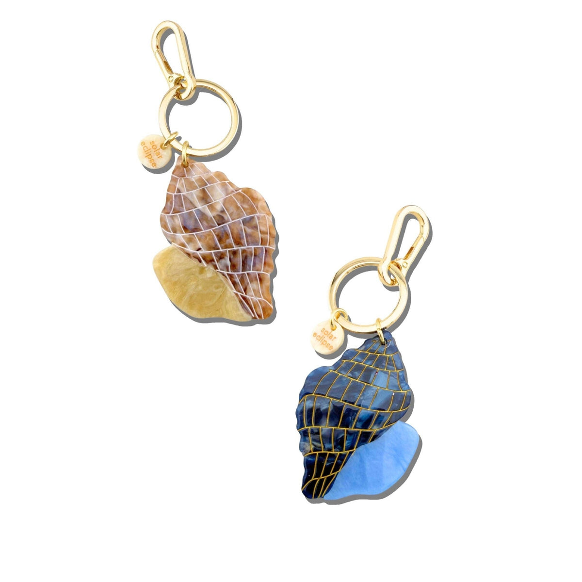 Hand-painted Tulip Conch Shell Bag Charm + Keychain | Eco-Friendly - Abigail Fox Designs Nantucket