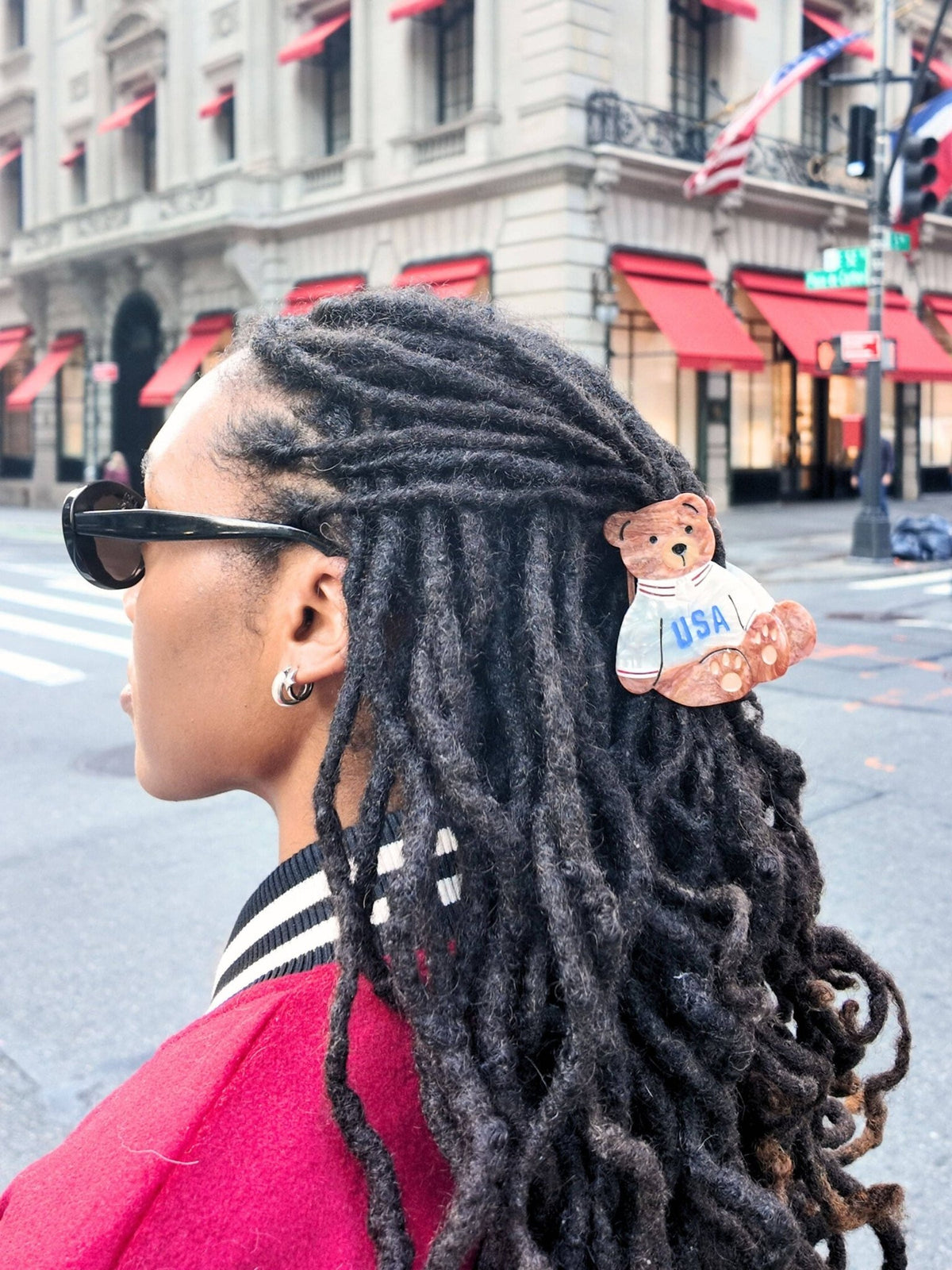 Hand-painted USA Teddy Claw Hair Clip | Eco-Friendly - Abigail Fox Designs Nantucket