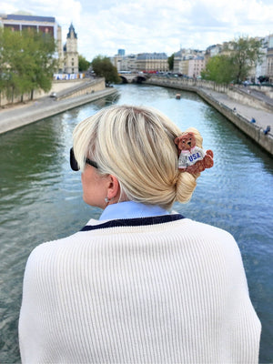Hand-painted USA Teddy Claw Hair Clip | Eco-Friendly - Abigail Fox Designs Nantucket