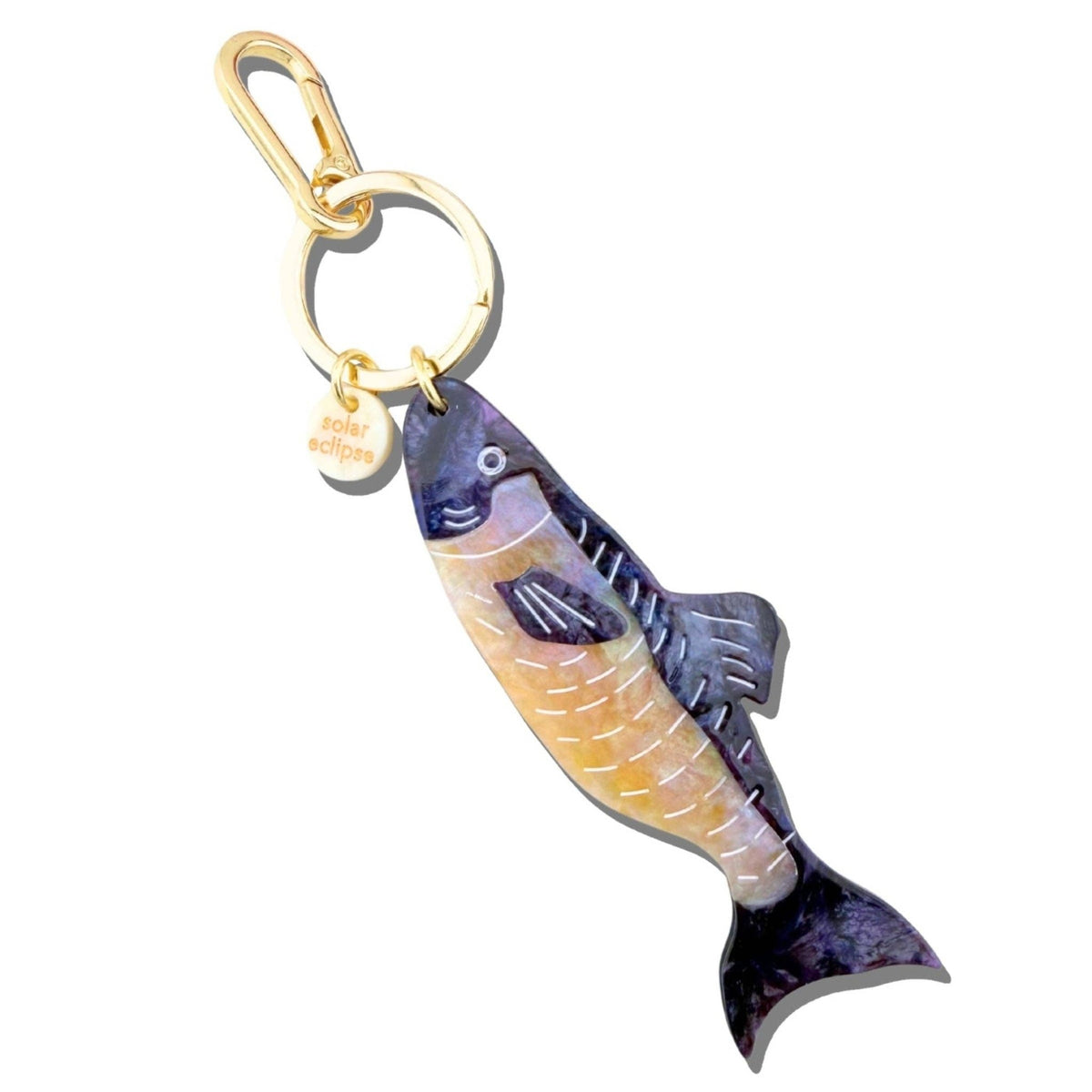 Hand-painted Wild Sardine Bag Charm + Keychain | Eco-Friendly - Abigail Fox Designs Nantucket