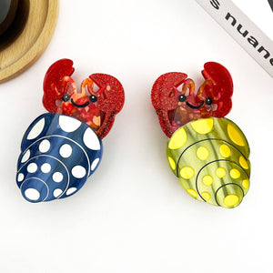 Hermit Crab Claw Clip, Acetate Hair Clip - Abigail Fox Designs Nantucket