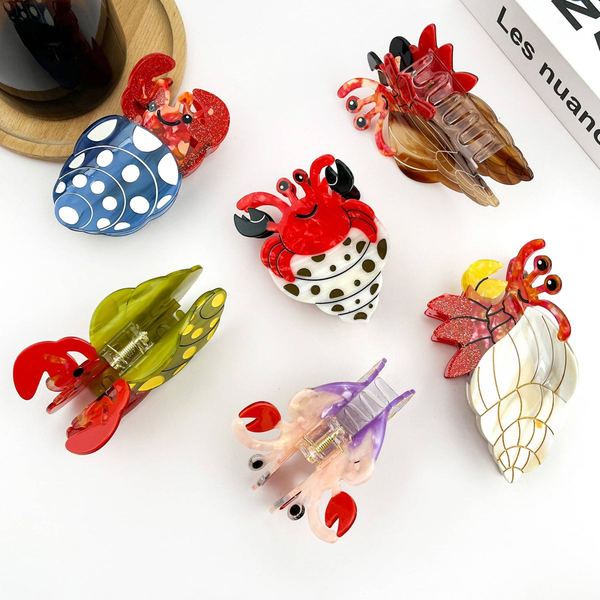 Hermit Crab Claw Clip, Acetate Hair Clip - Abigail Fox Designs Nantucket