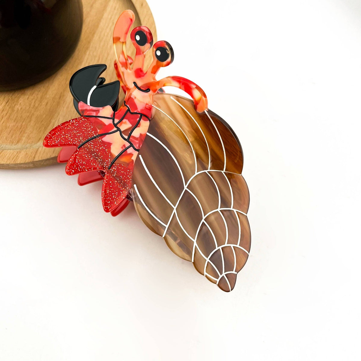 Hermit Crab Claw Clip, Acetate Hair Clip - Abigail Fox Designs Nantucket
