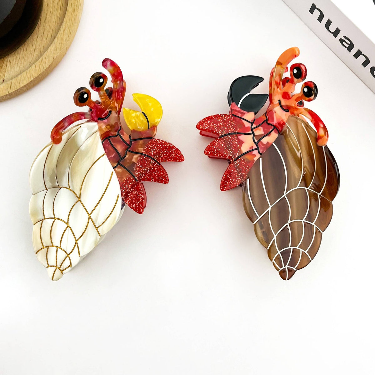 Hermit Crab Claw Clip, Acetate Hair Clip - Abigail Fox Designs Nantucket