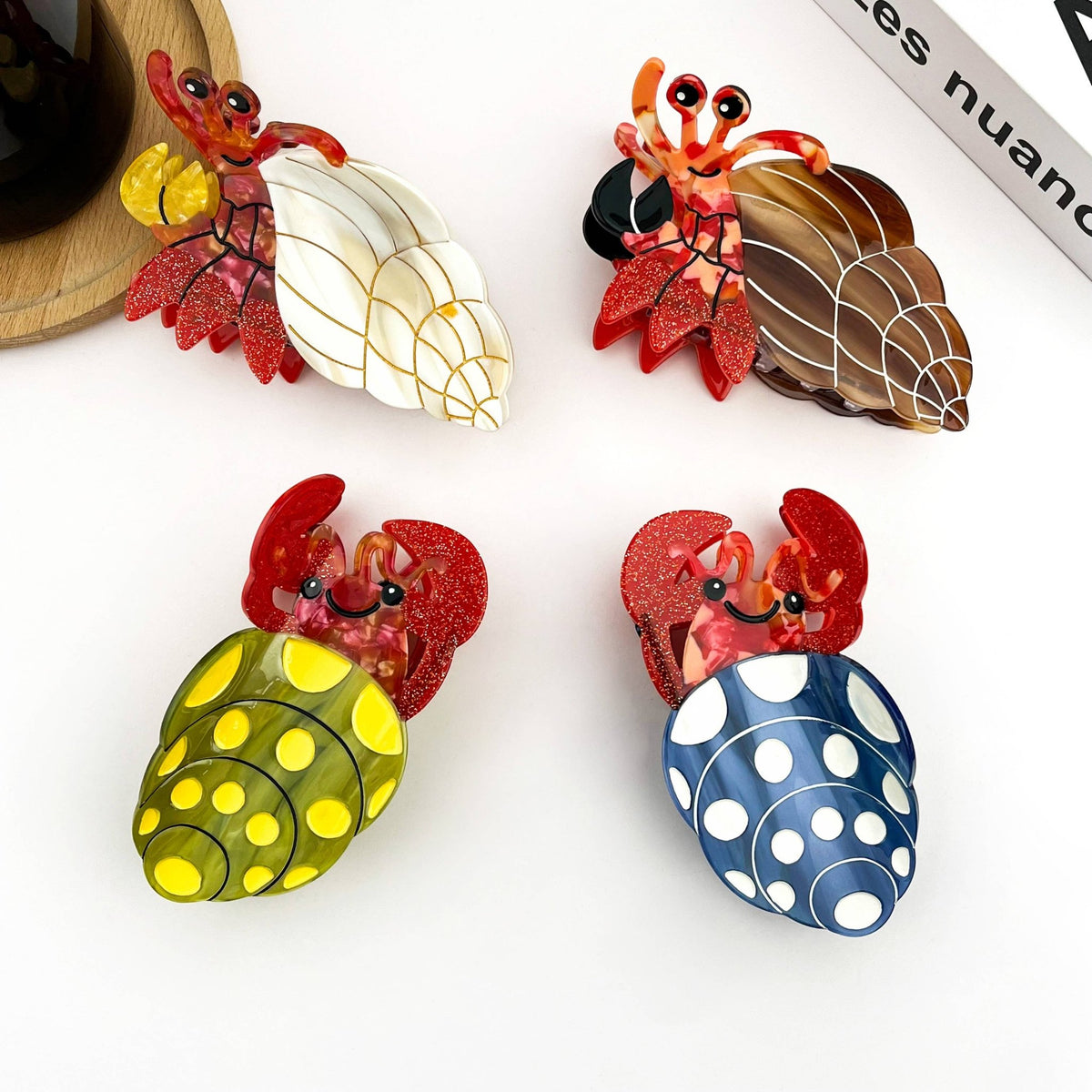 Hermit Crab Claw Clip, Acetate Hair Clip - Abigail Fox Designs Nantucket