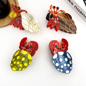 Hermit Crab Claw Clip, Acetate Hair Clip - Abigail Fox Designs Nantucket