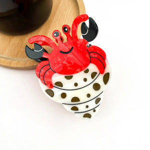 Hermit Crab Claw Clip, Acetate Hair Clip - Abigail Fox Designs Nantucket