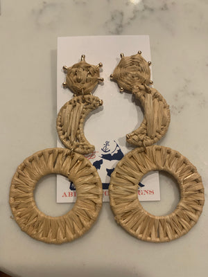 Moon & Sun Raffia Earrings