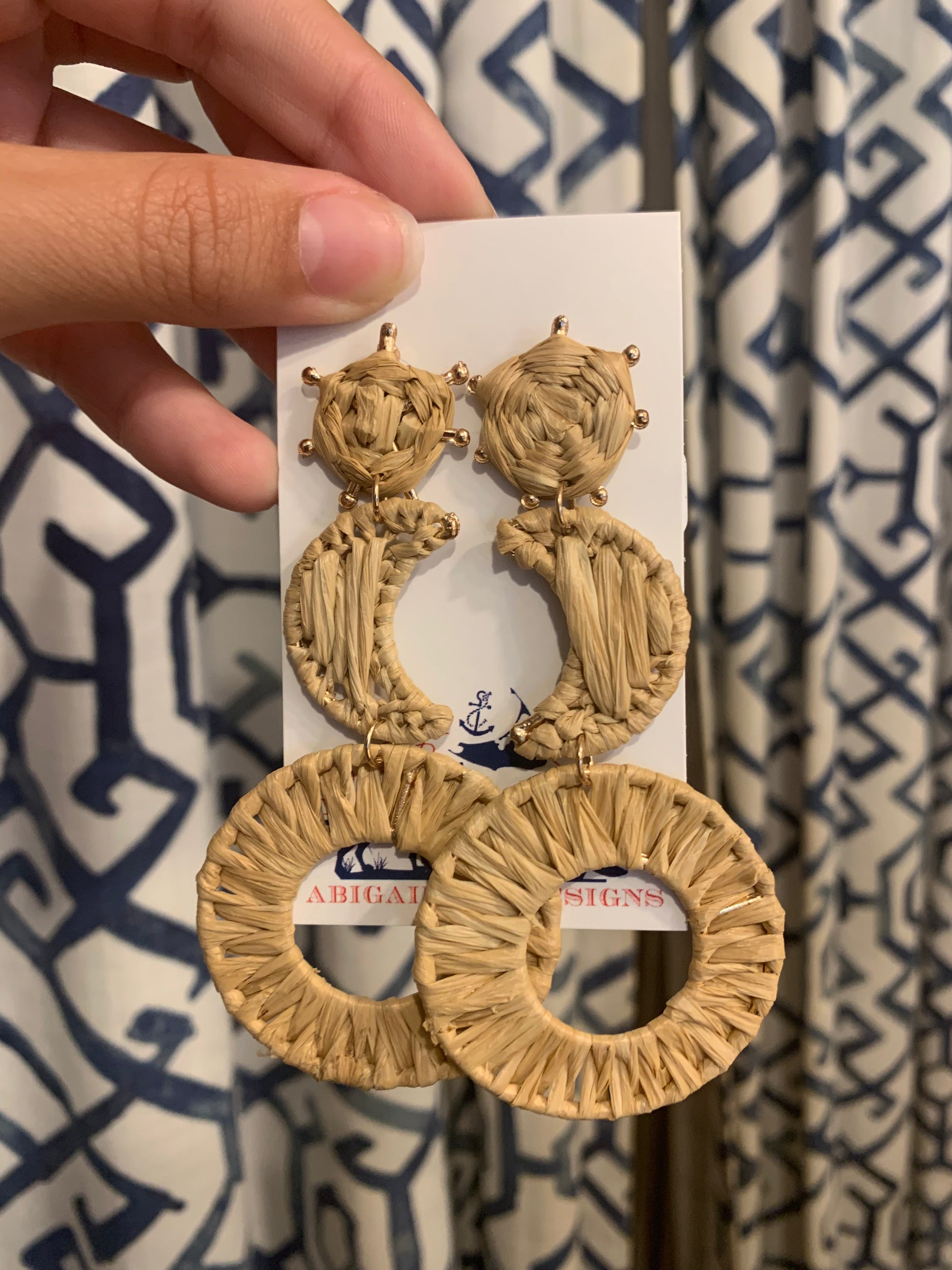 Moon & Sun Raffia Earrings