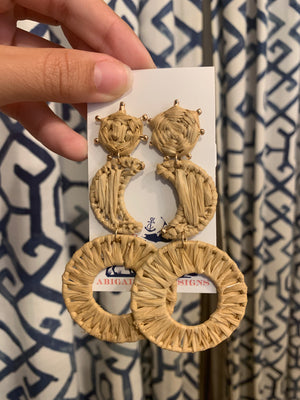 Moon & Sun Raffia Earrings