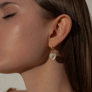 Isabel Mother of Pearl Heart Earrings - Abigail Fox Designs