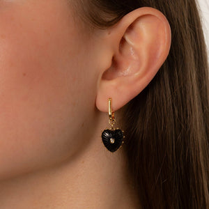 Isabel Onyx Heart Earrings - Abigail Fox Designs