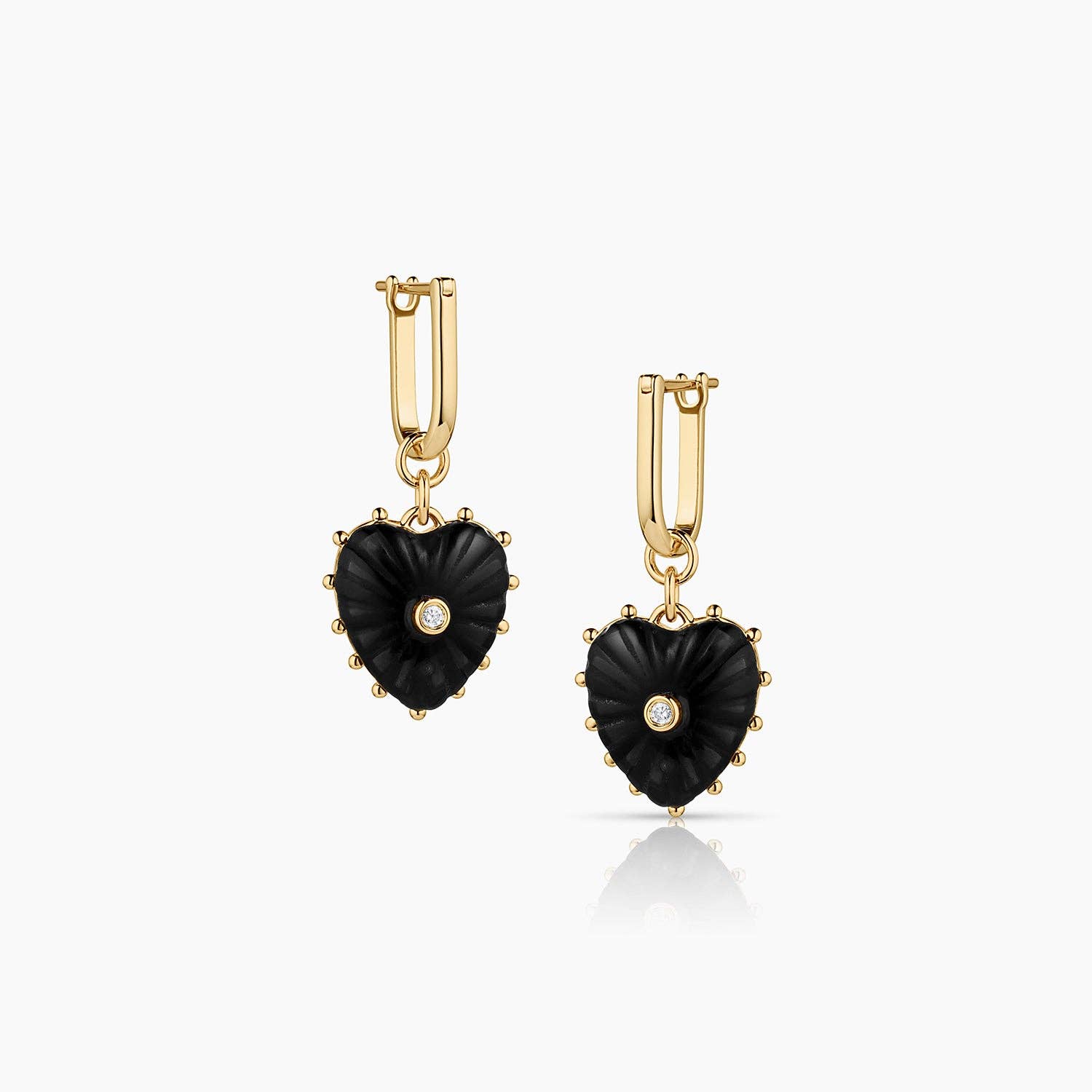 Isabel Onyx Heart Earrings - Abigail Fox Designs