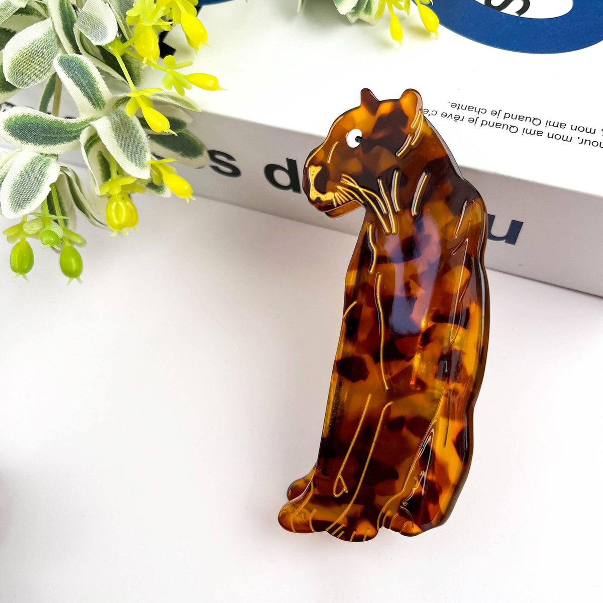Jaguar Hair Clip,Animal Acetate Claw Clip - Abigail Fox Designs Nantucket