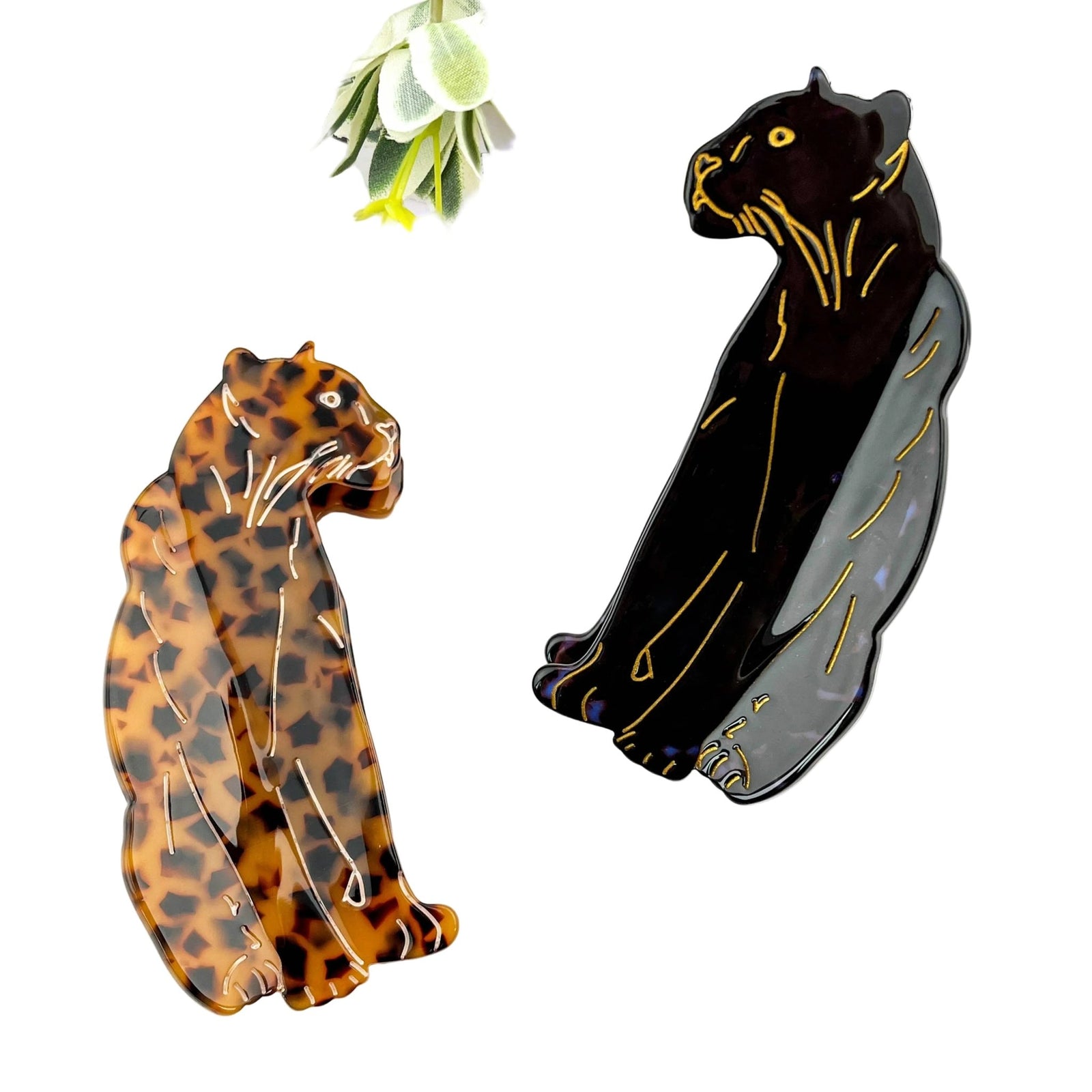 Jaguar Hair Clip,Animal Acetate Claw Clip - Abigail Fox Designs Nantucket