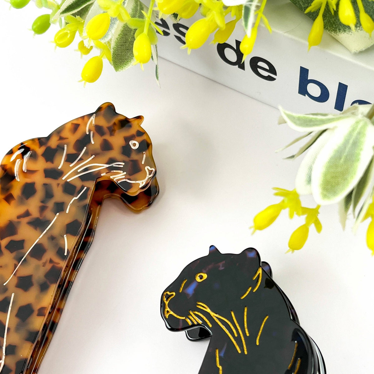 Jaguar Hair Clip,Animal Acetate Claw Clip - Abigail Fox Designs Nantucket